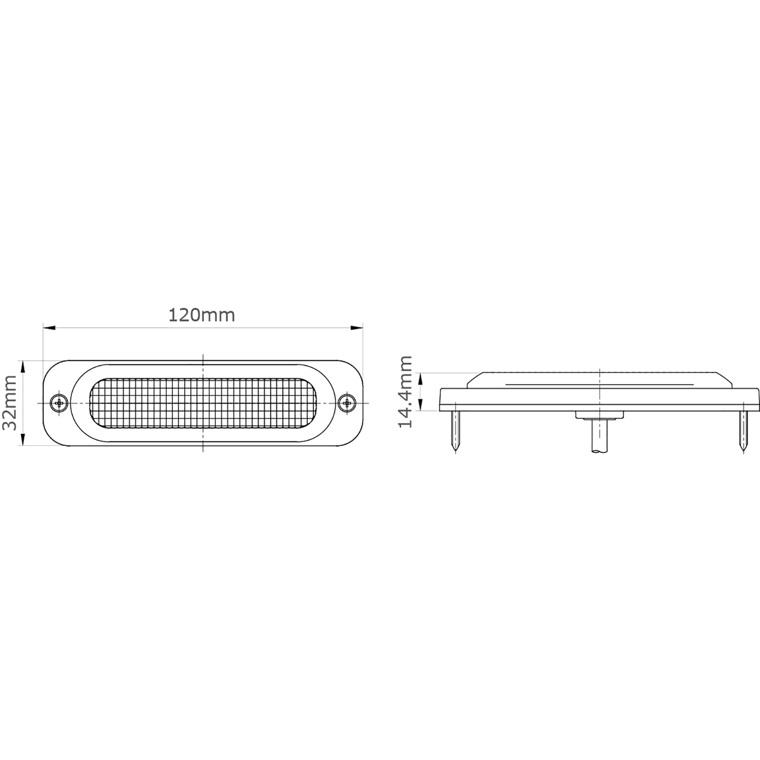 RCV2216 Slimline Amber LED Strobe Light tech spec